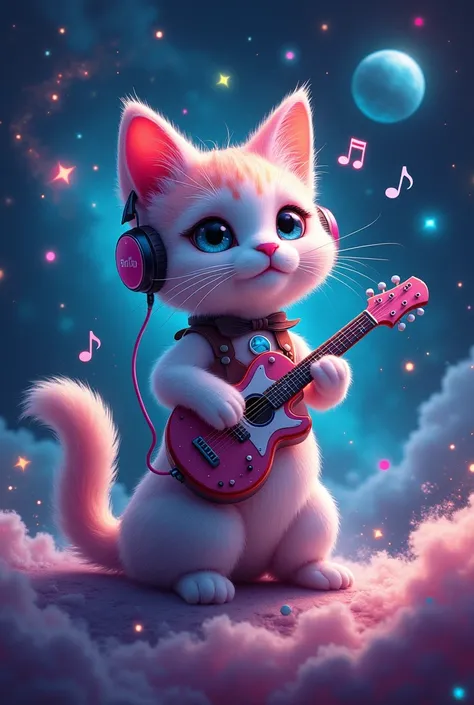 Cat concept, music and space 