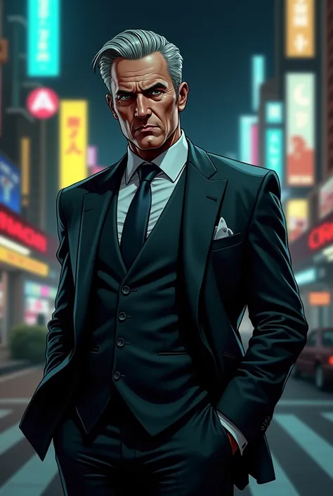 A formal rich businessman man, blacksad. Marvel Comic Style 