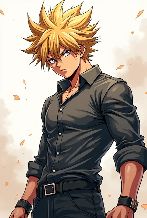 Bakugo just like in anime with a  shirt and pants Manga drawing style