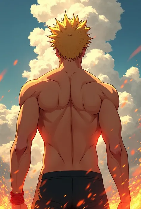 Bakugo half naked Just like the anime and highlighting his huge penis