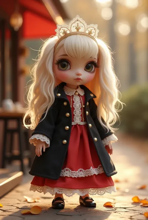 Fantasy　masterpiece　Highest quality　high resolution　8k　Little　Cream colored miniature dachshund girl doll　Mimicry　The stuffed animal&#39;s ears are gone　Fluffy, super long hair that flutters in the wind. Evolved into red and purple mesh.　Shiny with bangs　T...