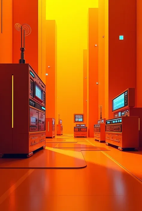 Abstract orange background of an fm radio station