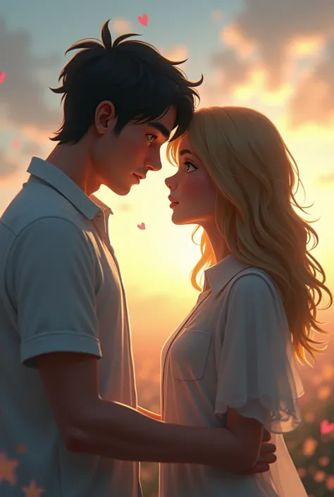 Animated image where a man lets go of the love of his life so that she can be happy 