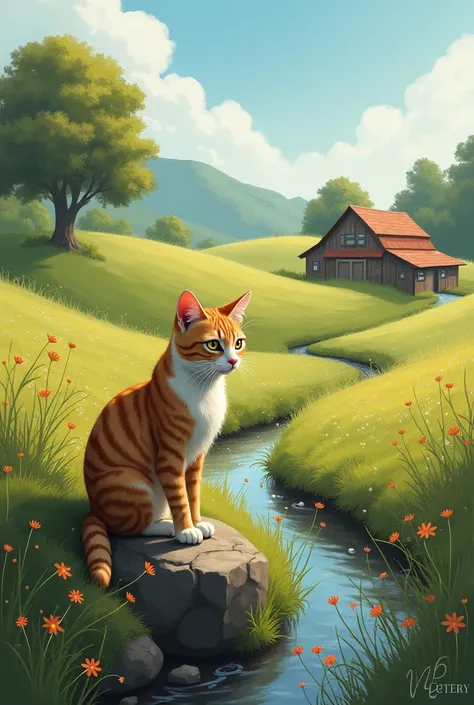 Cat Landscape Countryside