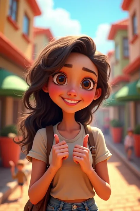 Disney Pixar style image of a 30 year old woman
