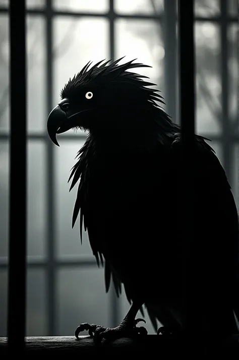 Silhouette of the barred brooding bird 