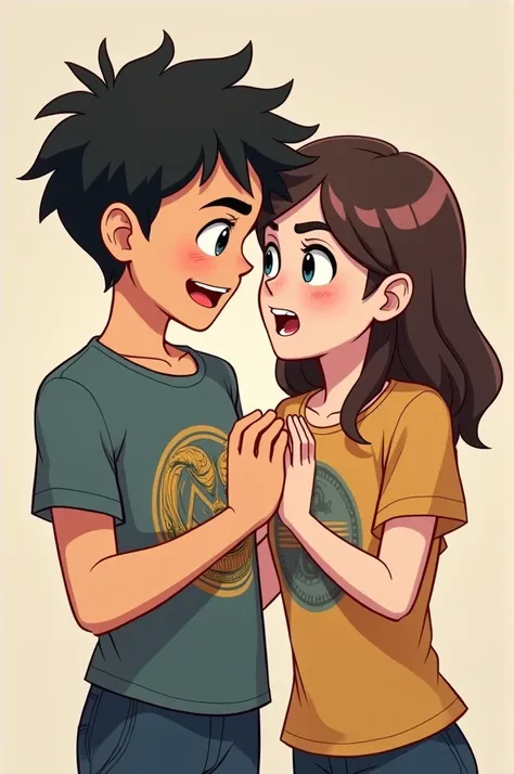 a boy who is pressing the boobs of a girl has Ram written on his shirt