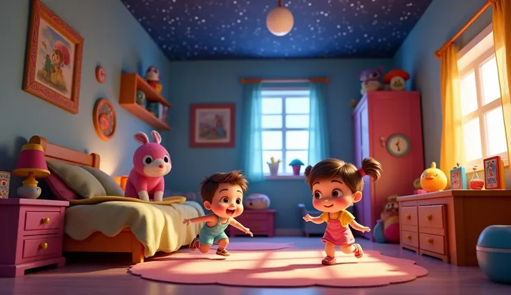 Kids room in Pixar cartoon style