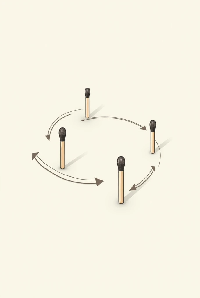 Biological cycle of matches with arrows 
