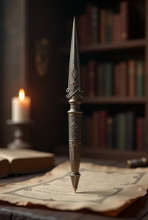 Personalized pen in medieval spear shape
