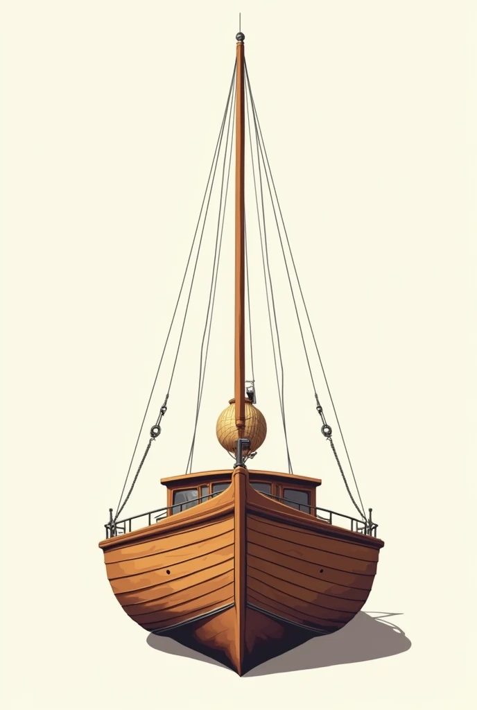 Vector wooden Boat front view