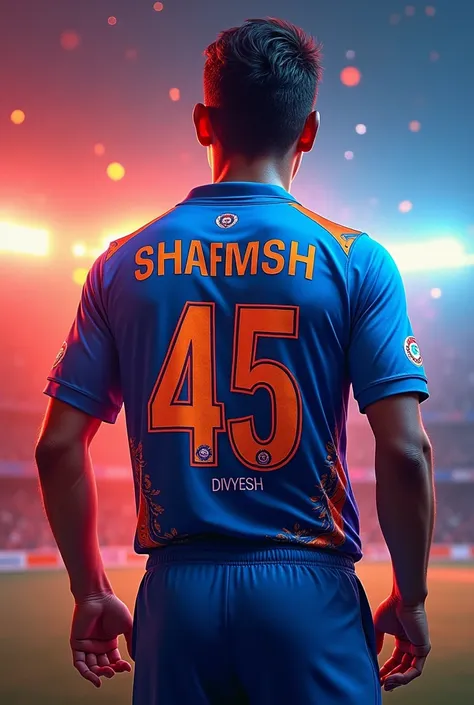 Rohit Sharma jersey no.45 with Divyesh name

