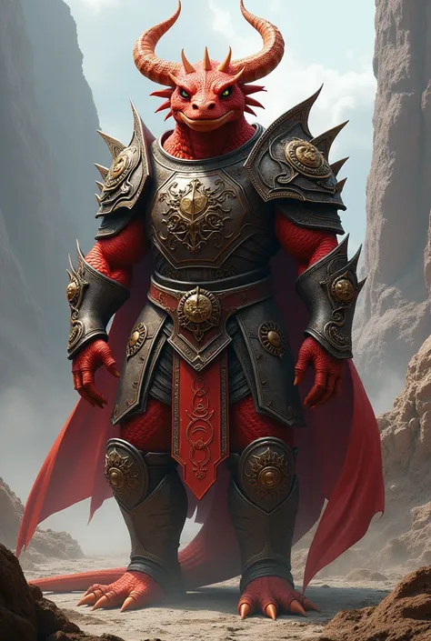 Red Dragonborn Full Armor Warrior 