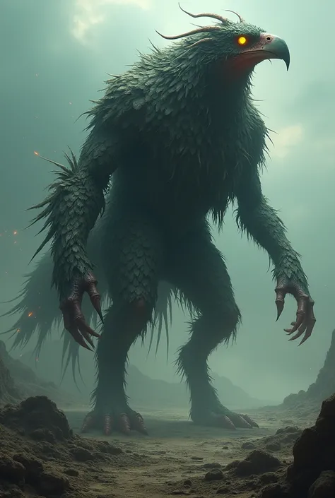 Giant dog  fusion bird zombie