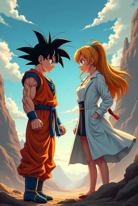 Goku cogrando a bulma