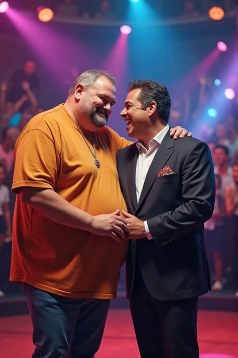 Chubby chubby guy is on Faustão&#39;s show skinny faustão + faustau faust+  faustao cheek + Super fat Faustão