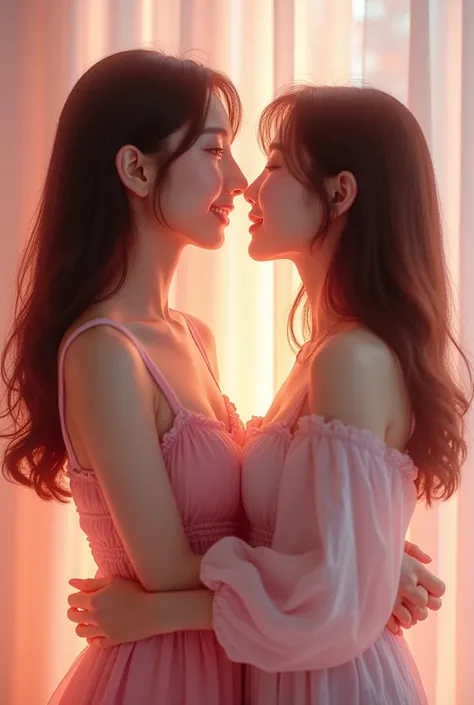 NEWJEANS&#39; MINJI AND HAERIN GIVING A KISS 
