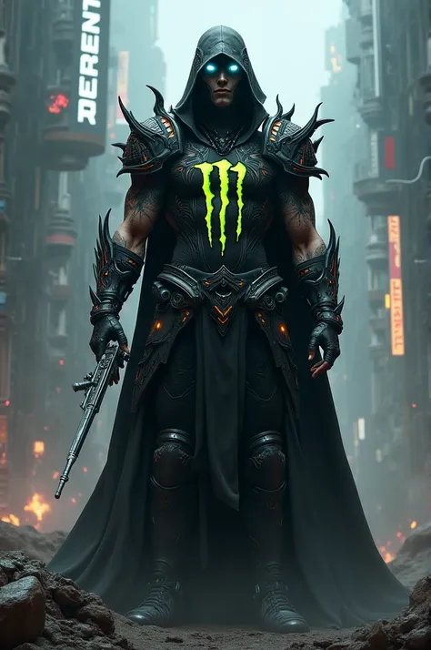 Call of duty witch warden character with monster energy design 