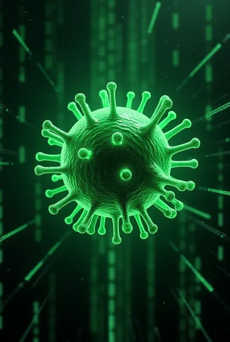 Animated circular green computer virus