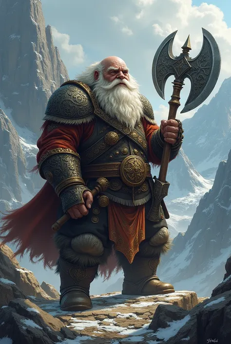 Mountain Dwarf, wise and strong Age: 150 years of the Weapon: Double-handed axe larger than the character
