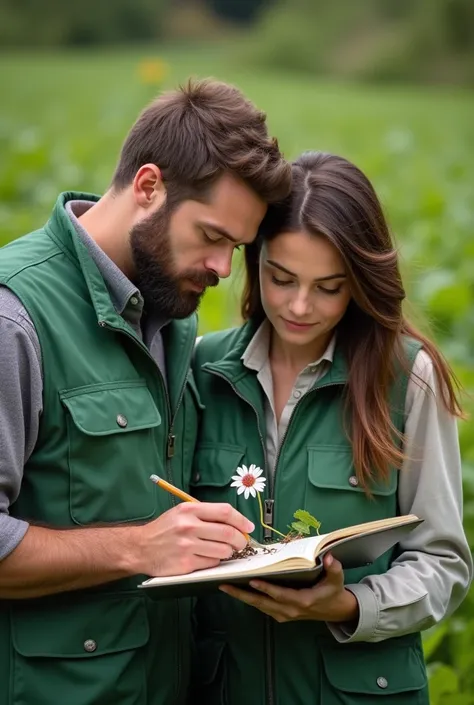 I have created a study group with a partner, We are both from agronomy and I want a profile photo for the group that is interesting. Another photo but with a green vest . One is a man and the other member is a woman.. Let the chemistry be noted, but both w...