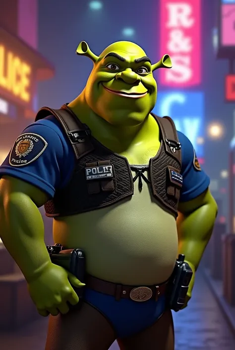 Sexy police sherk saying happy birthday 