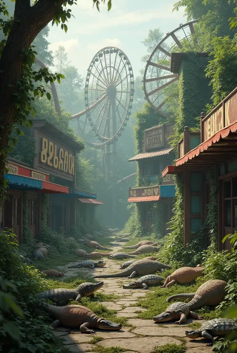 A reptile zoo in an abandoned amusement park 