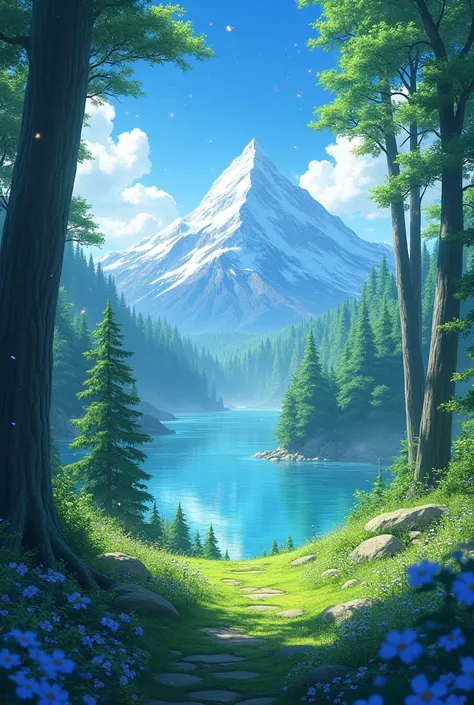 Anime nature images often feature beautifully detailed landscapes, such as serene forests, tranquil lakes, majestic mountains, and vibrant fields. These scenes are typically infused with a touch of fantasy, showcasing a harmonious blend of nature and artis...