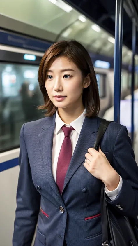 young,business suit,chest,nipples,小さいchest,ol,commute,train,miniskirt,casual,expose,chest,medium hair,upper body