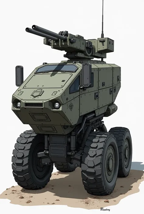 Cool armed wheeled armored vehicle