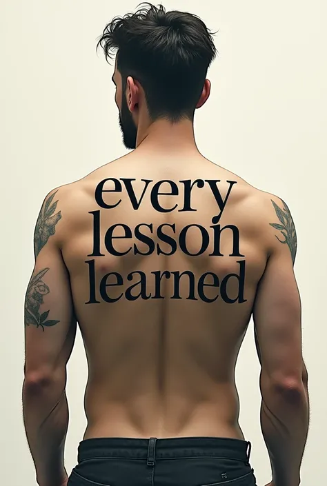 An image to use as a written tattoo "Every Lesson Learned"
