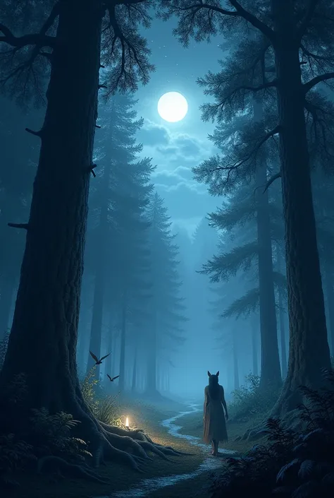 forest at night
