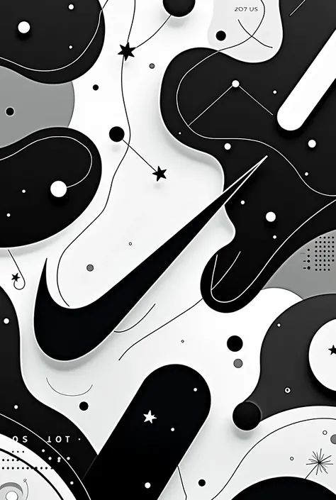 Create a background with black and white Nike colors and other shapes