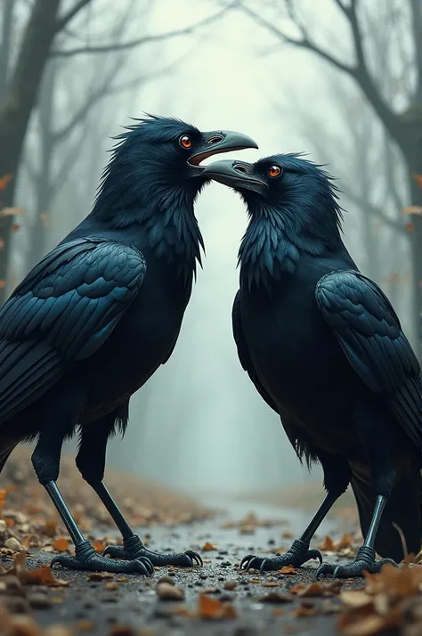 There was a quarrel between two crows