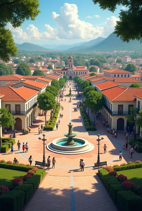 Viewpoint of the town square of Caconde, São Paulo 