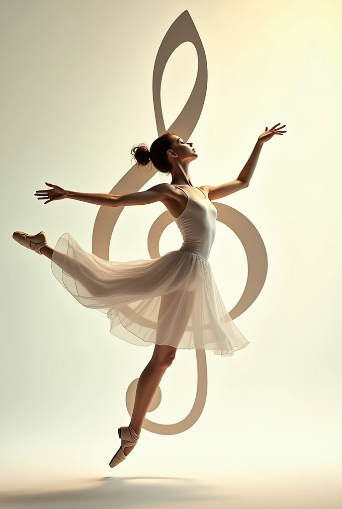 simple, treble clef with dancer