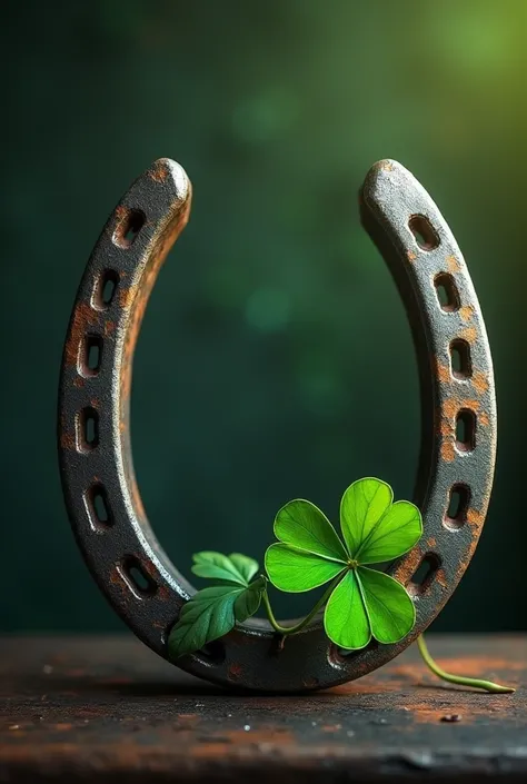 Horse shoe with lucky clower mobile wallpaper