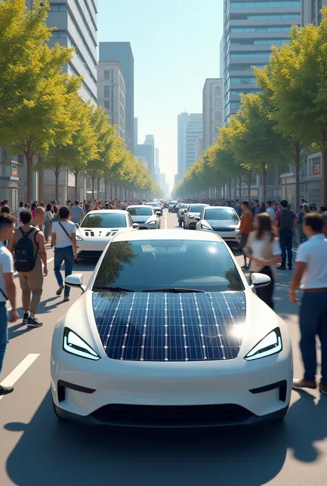 people creating cars with integrated solar panels in a realistic way that is accessible to the population and that is noticeable