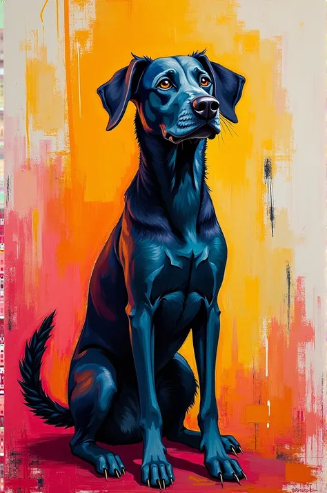 Abstract artwork of a dog