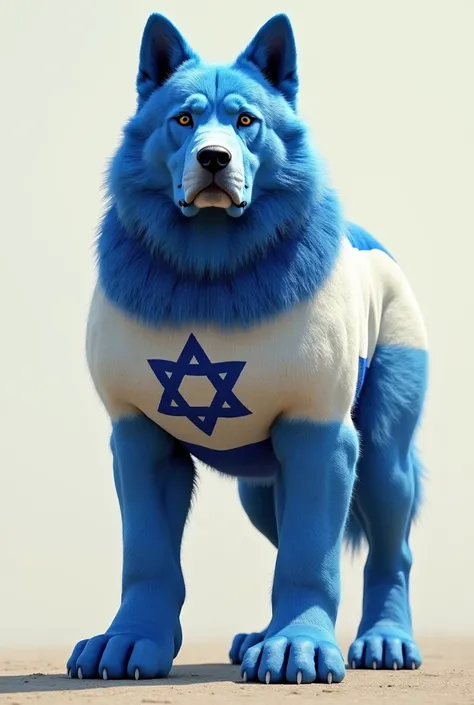 Israel flag in the form of a big dog