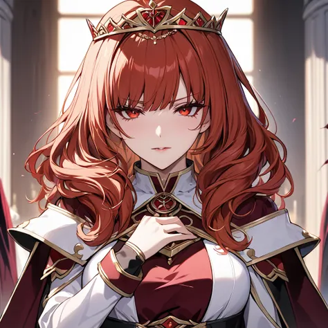 ((highest quality)), ((masterpiece)), (detailed), （perfect face）the woman is a celica with red hair.、the woman turns to evil, be...