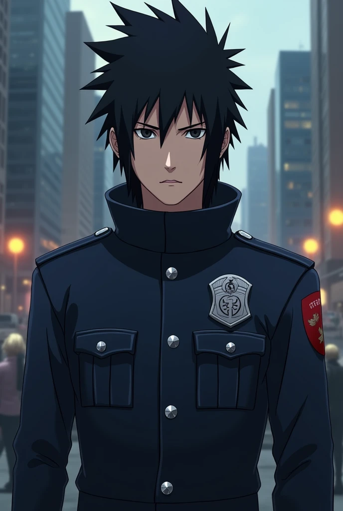 Sasuke in police uniform 