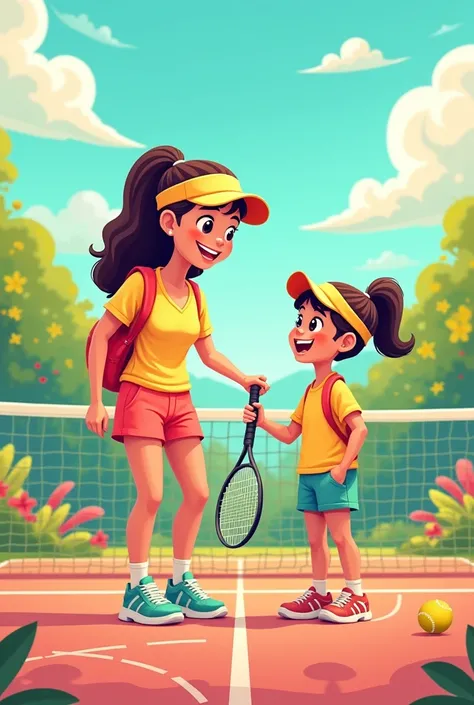 Coach of tennis  cartoonic girl image