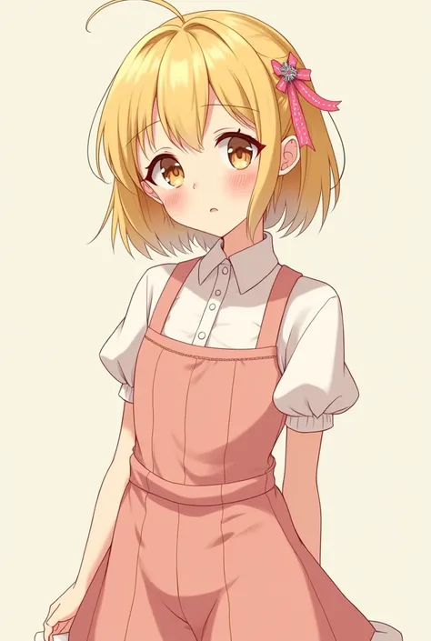 Cute anime femboy
Blonde
Brown eyes
Full body 