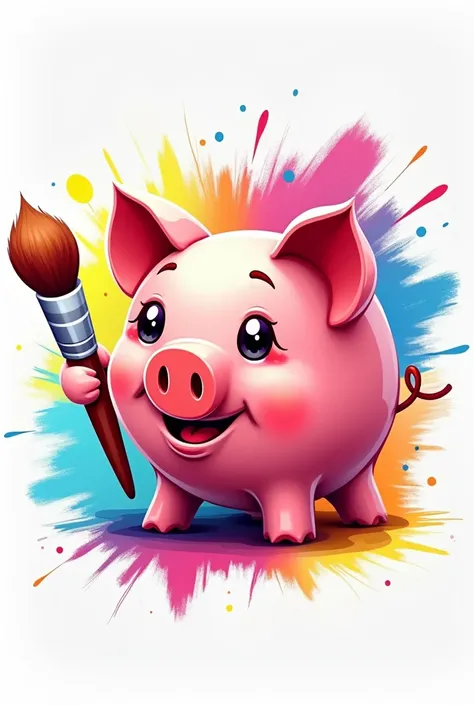 Logo for drawing and piggy bank business With colors