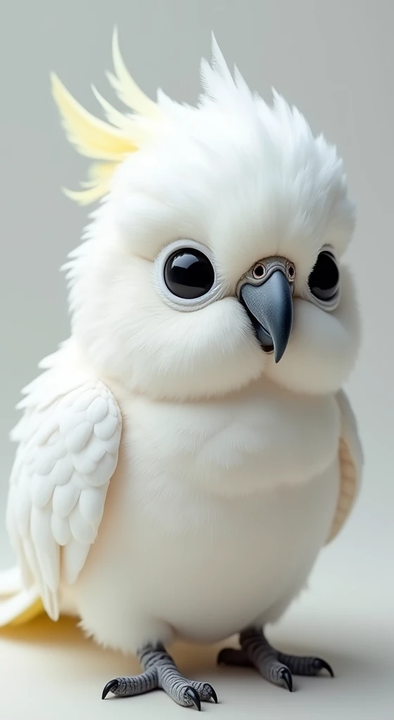 High resolution、最High resolution、Very delicate、snow white，round、fluffy,Cute parrot、Big eyes、Very delicate
