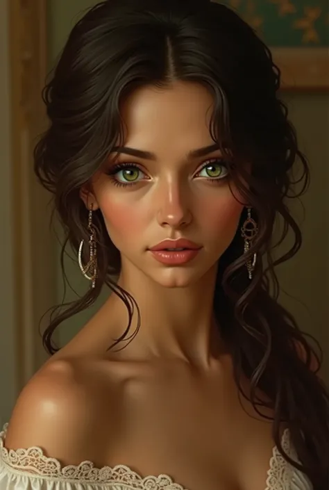 Italian woman with green eyes 