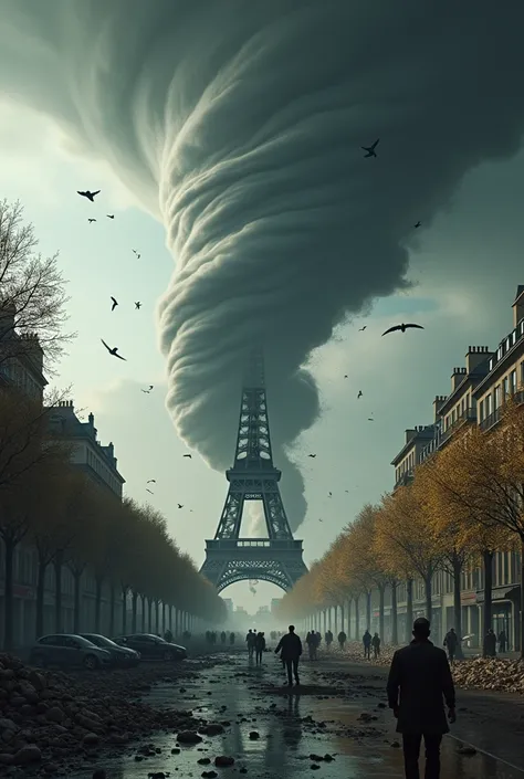 Paris destroyed by a tornado 