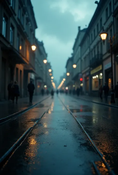 Aesthetic street photo 4k with rain and dark weather