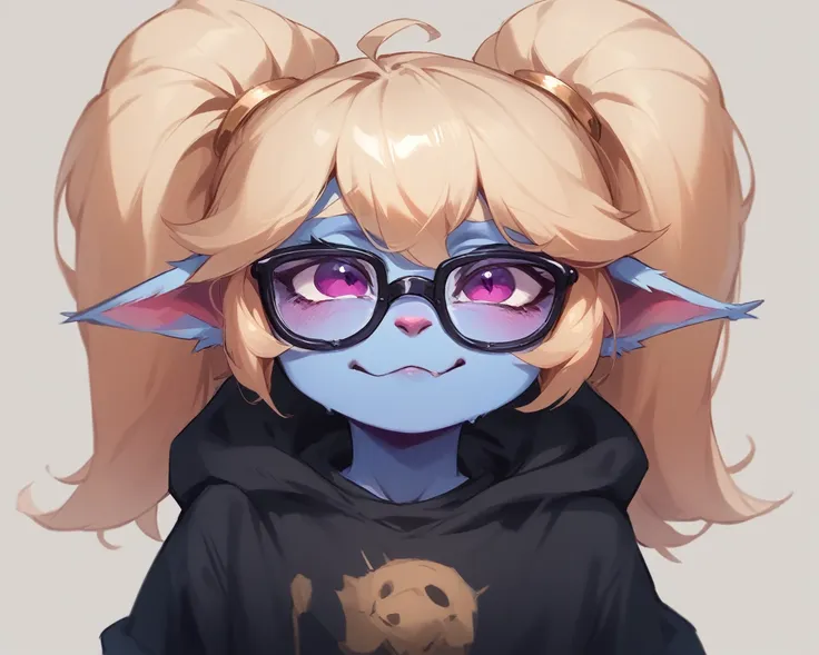 poppy in black t shirt wear glasses and cute